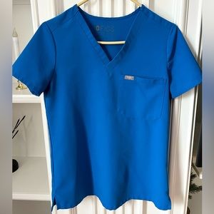 Figs Catarina, XS Royal blue scrub top.